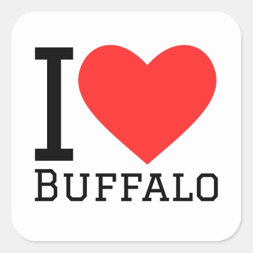 I love buffalo square sticker