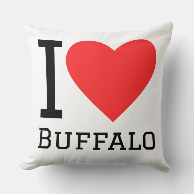 I love buffalo throw pillow (Front)