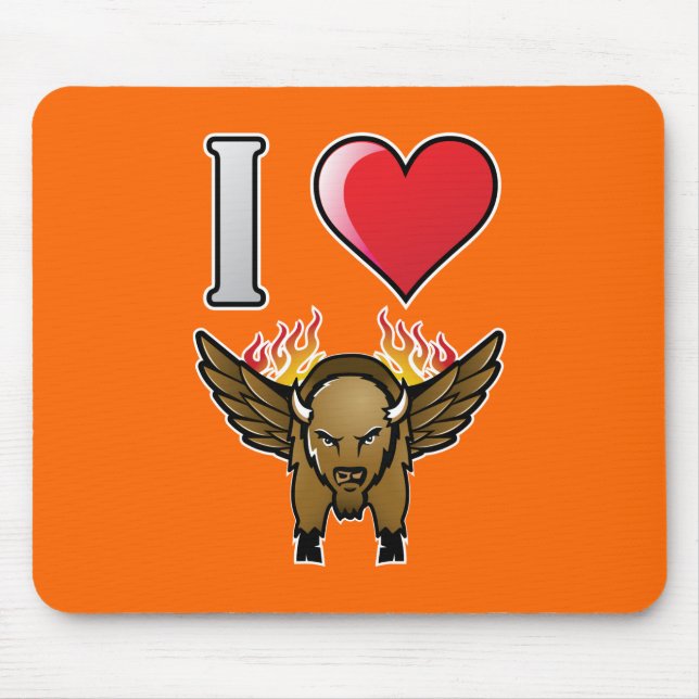 I Love Buffalo Wings Mouse Pad (Front)