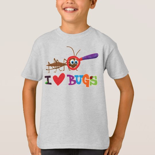 I Love Bugs Gift for Kids Cute Walking Stick Bug T-Shirt | Zazzle.com