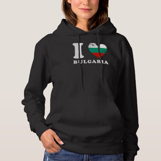 I Love Bulgaria  Heart Flag Bulgaria Hoodie (Front)