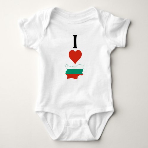 I Love Bulgaria Vertical I Heart Country Flag Map Baby Bodysuit