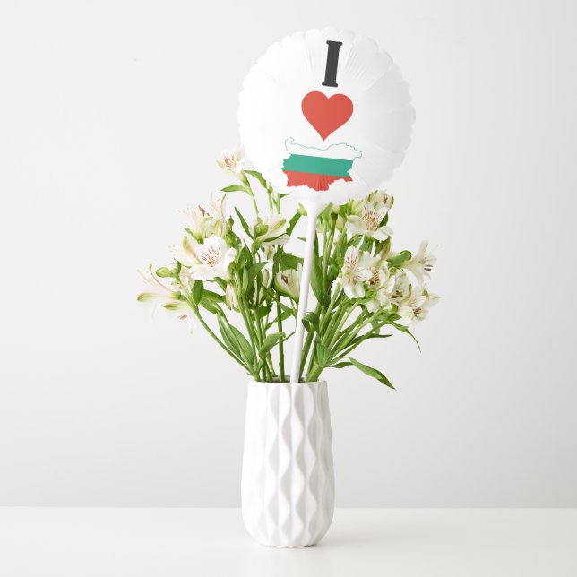 I Love Bulgaria Vertical I Heart Country Flag Map Balloon (Vase)