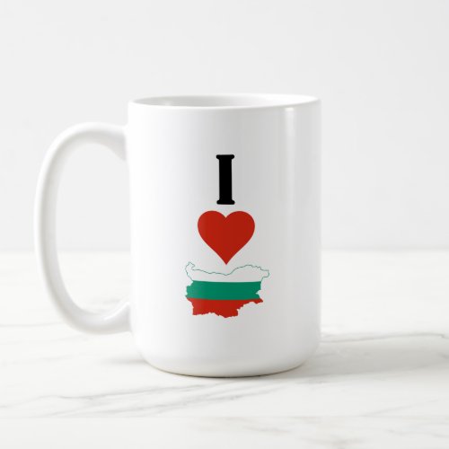 I Love Bulgaria Vertical I Heart Country Flag Map Coffee Mug