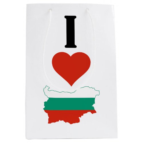 I Love Bulgaria Vertical I Heart Country Flag Map Medium Gift Bag