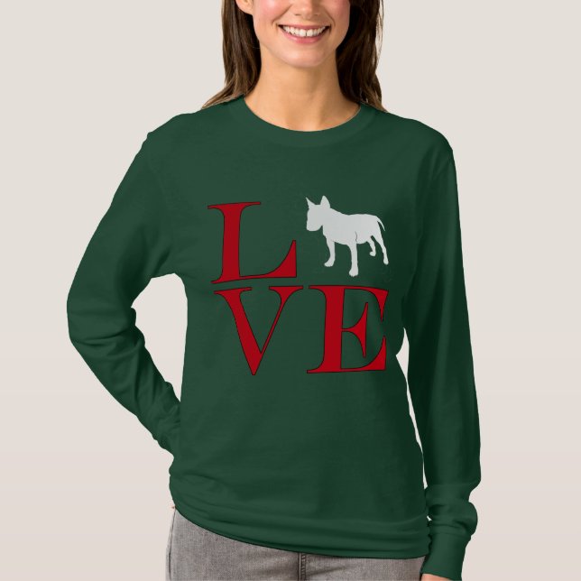 I Love Bull Terriers - Dark Colored Tee (Front)