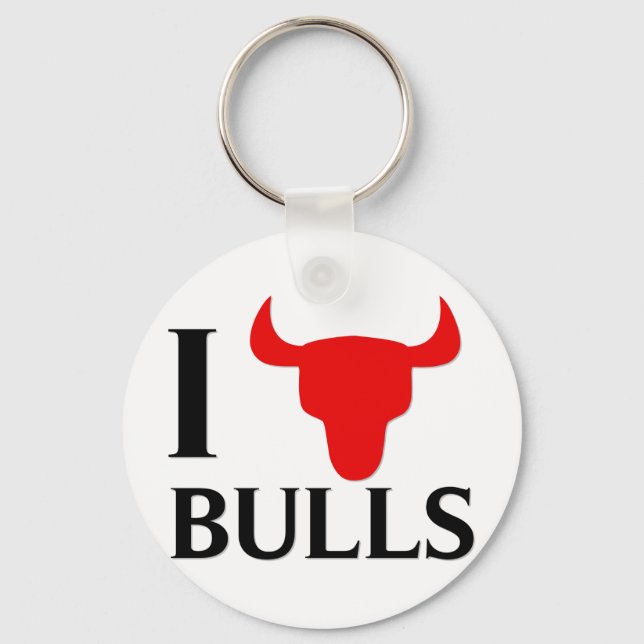 I Love Bulls Keychain (Front)