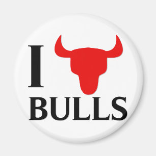 I Love Bulls Magnet