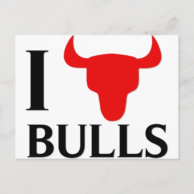 I Love Bulls Postcard (Front)