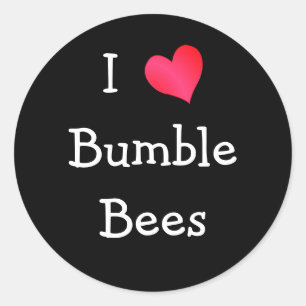 I Love Bumble Bees Classic Round Sticker