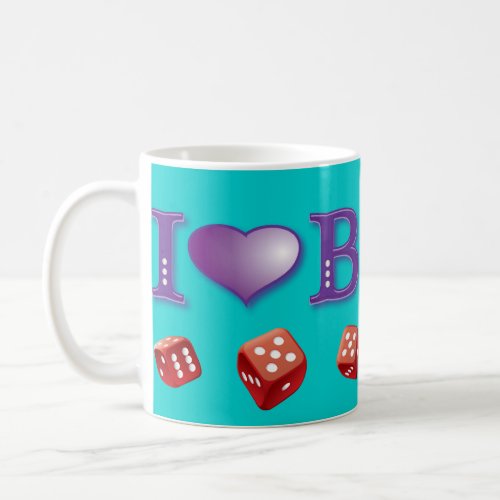 I Love Bunco with Red Dice Coffee Mug