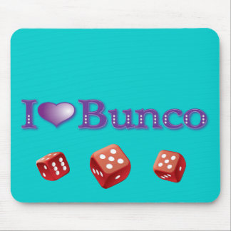 I Love Bunco with Red Dice Mouse Pad