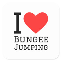 I love bungee jumping square sticker