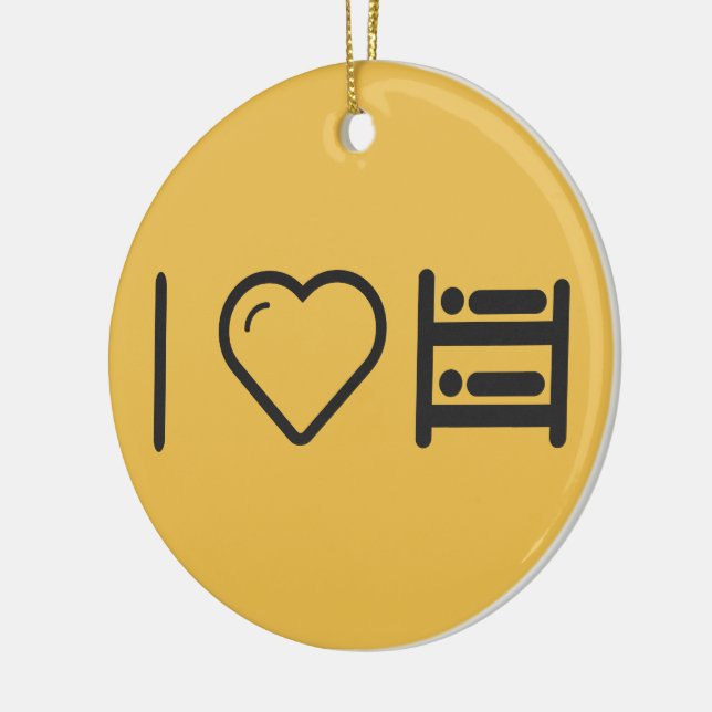 I Love Bunk Beds Ceramic Ornament (Left)
