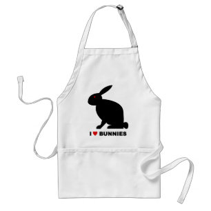 I Love Bunnies Adult Apron