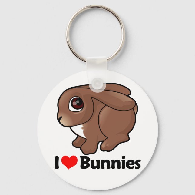 I Love Bunnies Keychain (Front)
