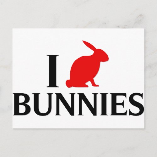 I Love Bunnies Postcard