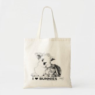 I Love Bunnies Tote Bag