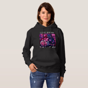 I Love Bunnies Whimsical Bunny Painting Art Pink Hoodie