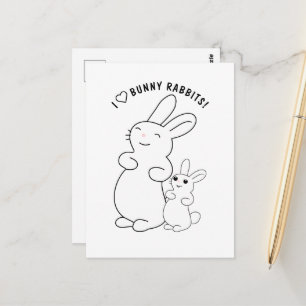I Love Bunny Rabbits Postcard