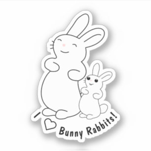 I Love Bunny Rabbits Sticker