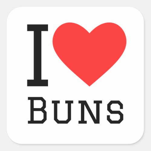 I love buns square sticker