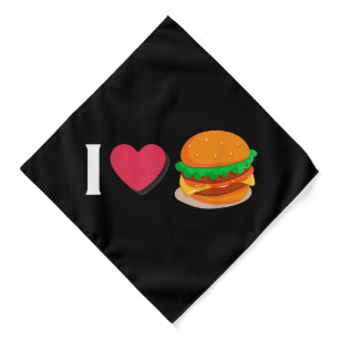 I Love Burger Cheeseburger Unhealthy Eating  Bandana