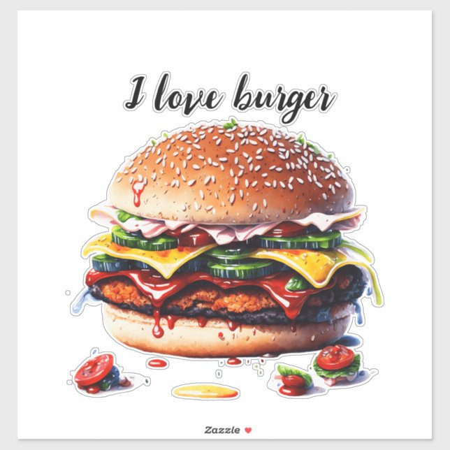 I love burger sticker (Sheet)