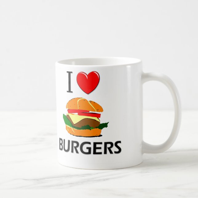 I Love Burgers Coffee Mug (Right)