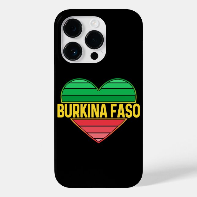I Love Burkina Faso, Heart Burkinabè Case-Mate iPhone Case (Back)