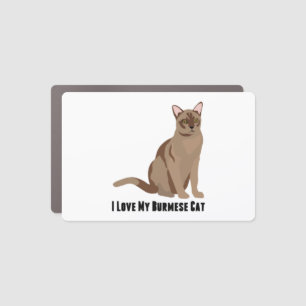 I Love Burmese Cats Car Magnet