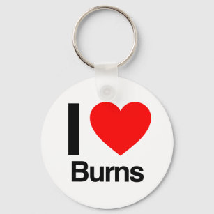 i love burns keychain