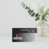 I Love Burpees, Fitness Business Card (Standing Front)