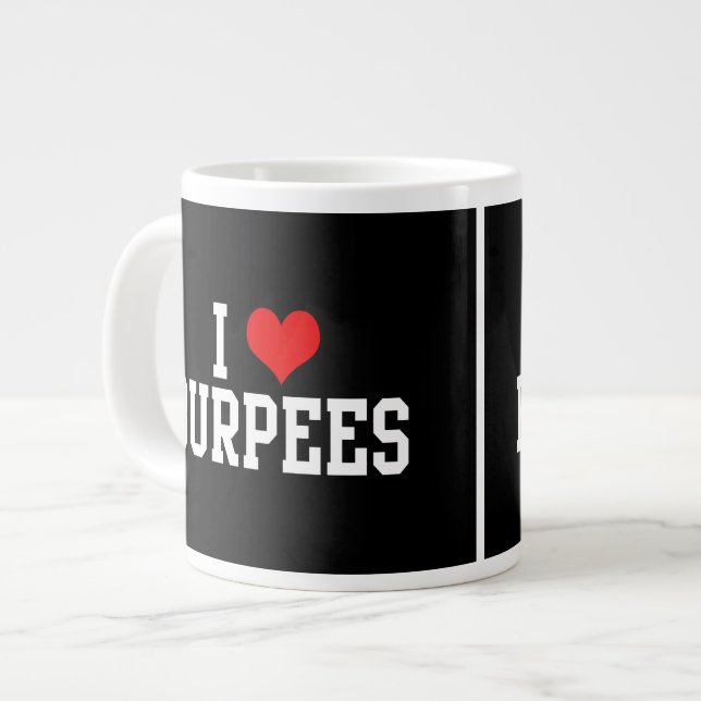 I Love Burpees, Fitness Giant Coffee Mug (Front Left)