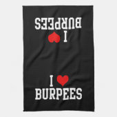 I Love Burpees, Fitness Kitchen Towel (Vertical)