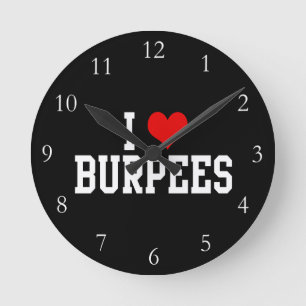 I Love Burpees, Fitness Round Clock
