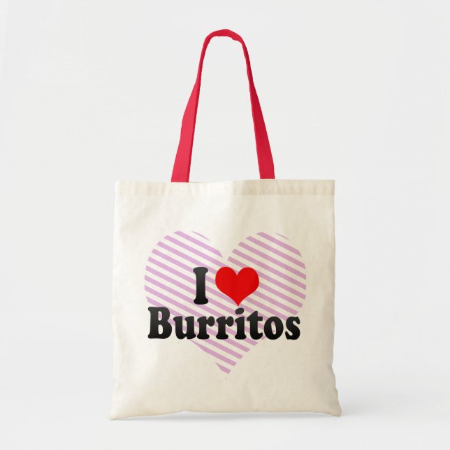 I Love Burritos Tote Bag (Front)
