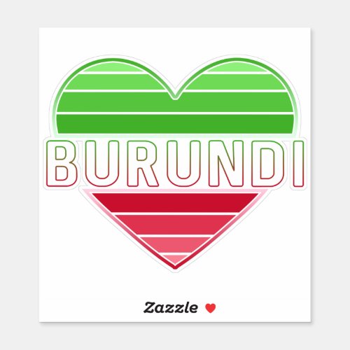 I Love Burundi Burundian Flag Colors Heart Sticker