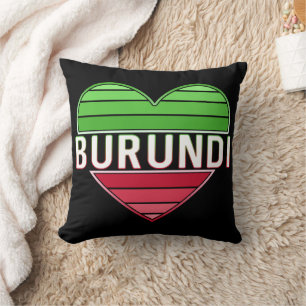 I Love Burundi, Burundian Heart Throw Pillow