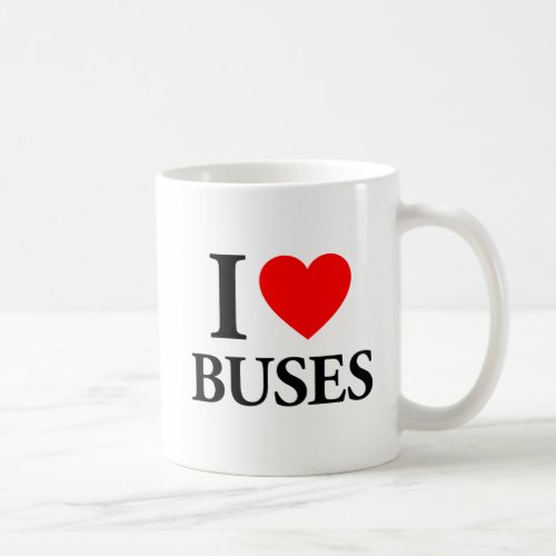 I Love Buses Coffee Mug