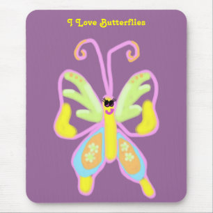 I Love Butterflies Mousepad