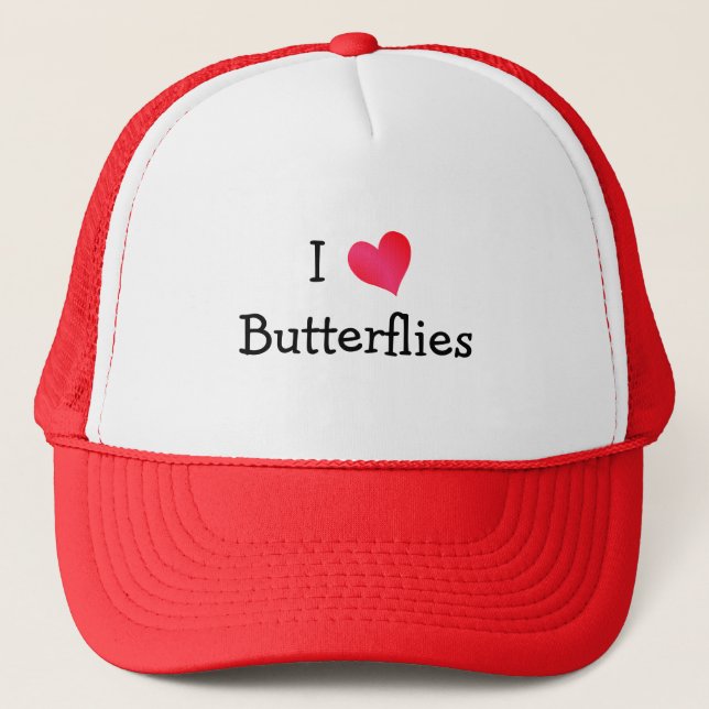 I Love Butterflies Trucker Hat (Front)