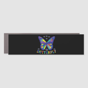i-love-butterfly-typography-quotes-vintage car magnet