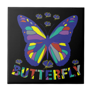 i-love-butterfly-typography-quotes-vintage ceramic tile