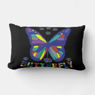 i-love-butterfly-typography-quotes-vintage lumbar pillow
