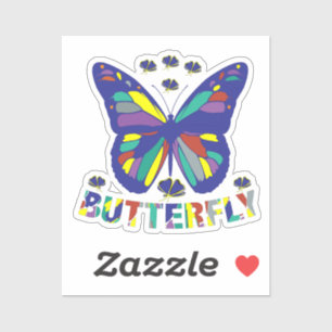 i-love-butterfly-typography-quotes-vintage sticker