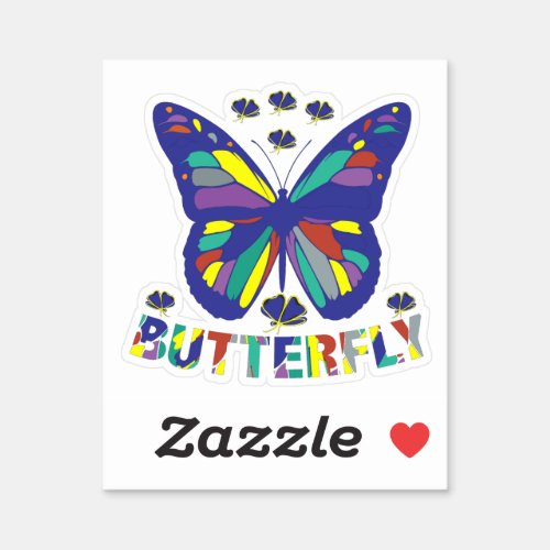 i_love_butterfly_typography_quotes_vintage sticker