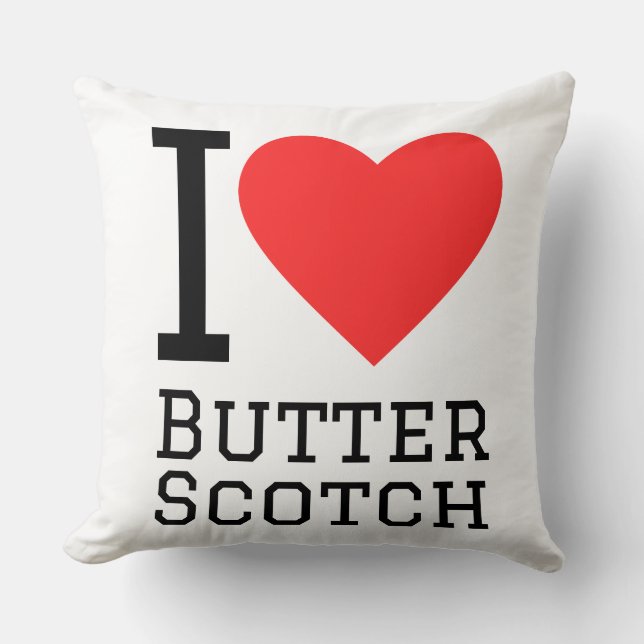 I love butterscotch  throw pillow (Front)