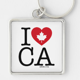 I Love CA I Love Canada Personalized Keychain