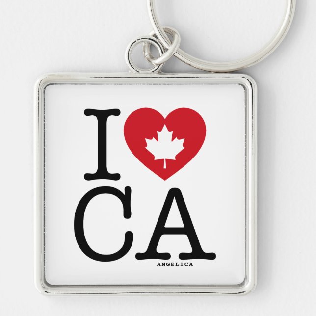 I Love CA | I Love Canada Personalized Keychain (Front)